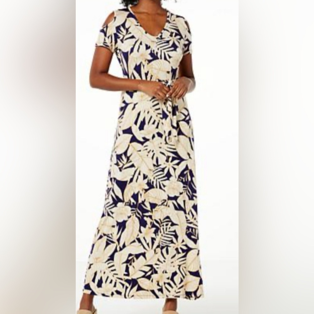 Colleen Lopez Cold Shoulder Maxi Dress Petite L